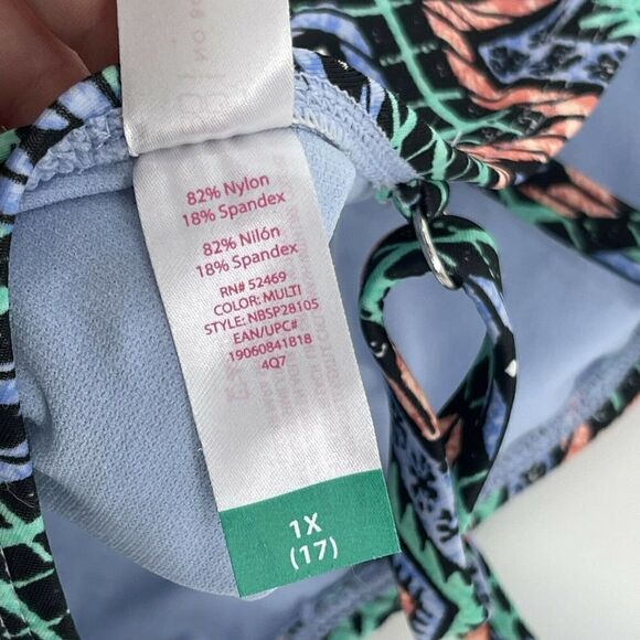 Southwestern One Piece Swimsuit Boho Ladder V Neck Hip Cut Outs Juniors 1X 17 - Picture 8 of 9